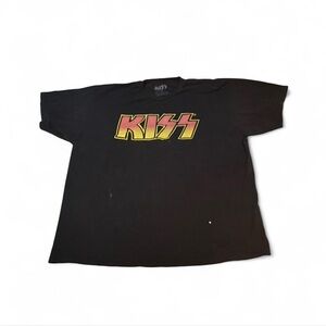 Kiss Rock and Roll Black and Yellow short sleeve T-Shirt